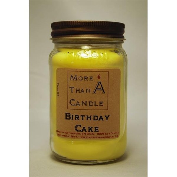 More Than A Candle More Than A Candle BDC16M 16 oz Mason Jar Soy Candle; Birthday Cake BDC16M